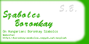 szabolcs boronkay business card